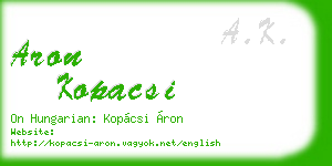 aron kopacsi business card